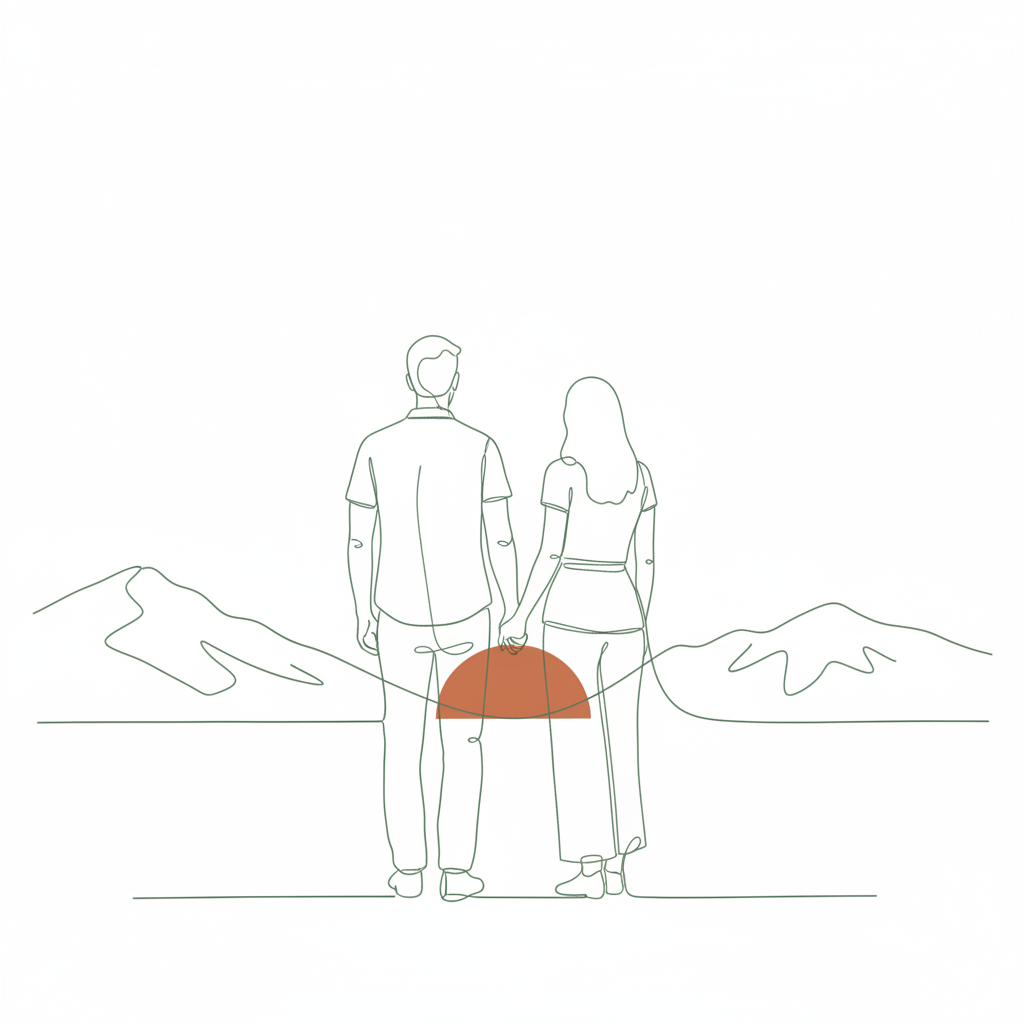 Couple regardant l'horizon - les fondateurs de NOIA